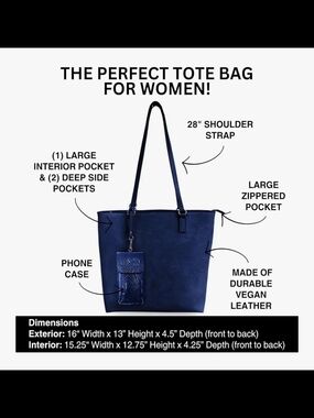 Save The Girls Navy Techy Tote